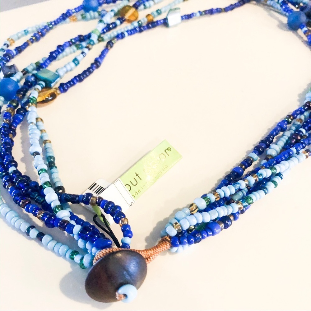 NEW Handmade Shades of Blue Layered Necklace - Picture 4 of 4
